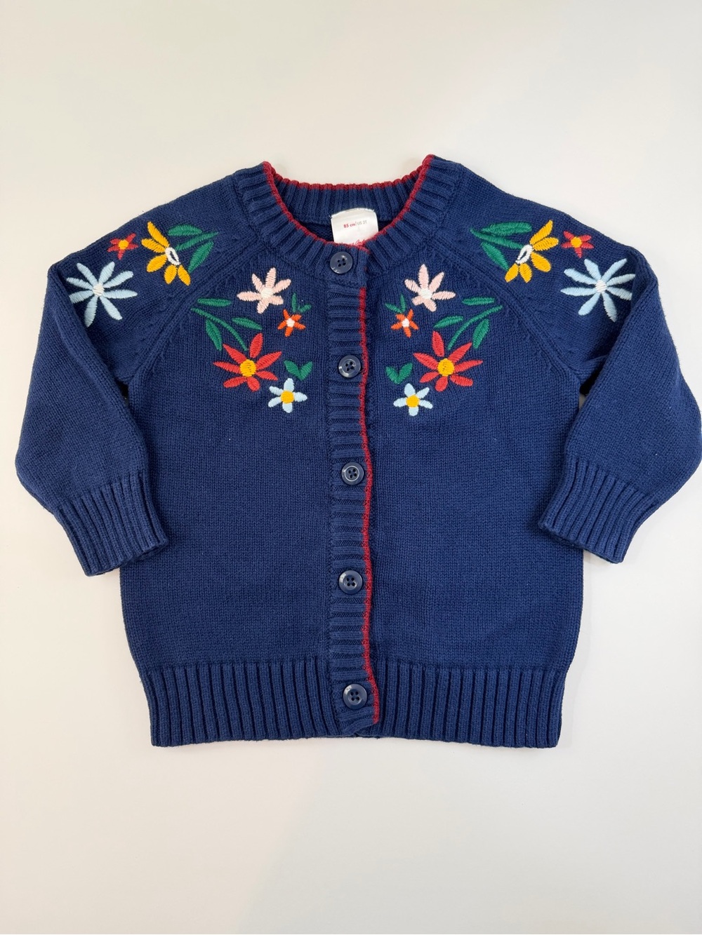 Hanna Andersson Navy Floral Cardigan 2T